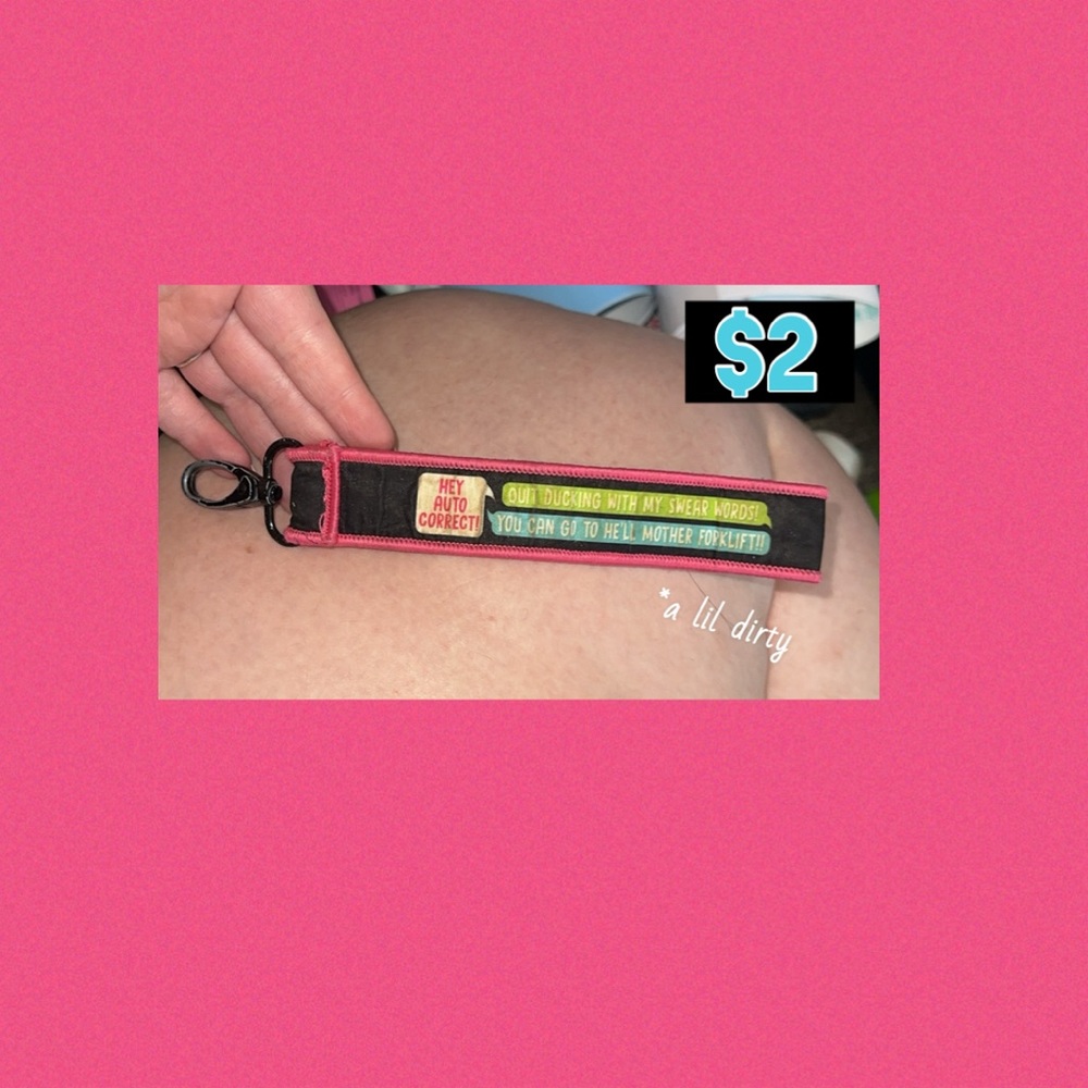 Pink and Black Keychain